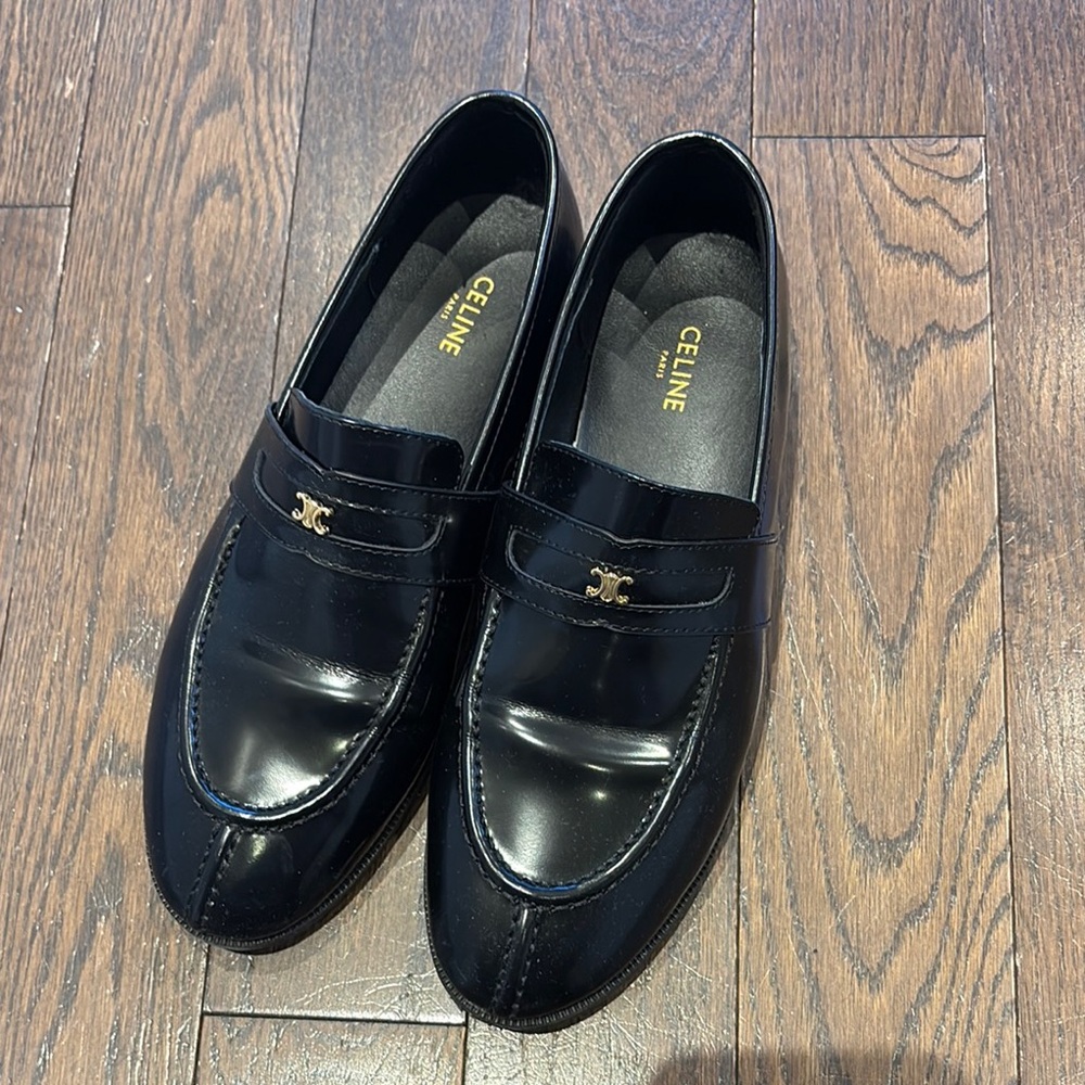 Black Leather Penny Loafers Timeless Flats